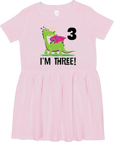 inktastic 3rd Birthday Outfit Girl Dragon Toddler Dress in Saudi Arabia