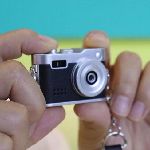 Retro Cartoon Leather Mini Camera with 0.96" Screen - 1080P Video, Built-in 16GB Storage, Type-C for Phone/PC File Access, Gift Packaging (Black) in Saudi Arabia