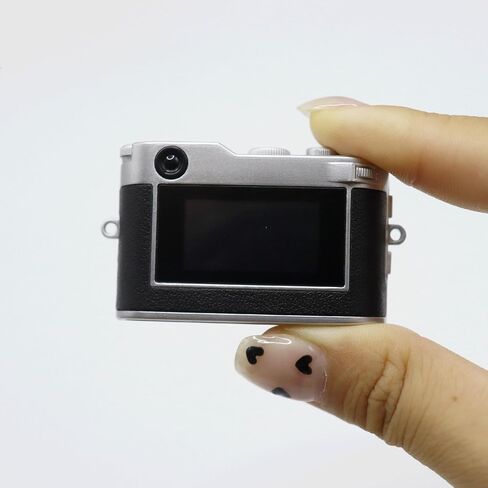 Retro Cartoon Leather Mini Camera with 0.96" Screen - 1080P Video, Built-in 16GB Storage, Type-C for Phone/PC File Access, Gift Packaging (Black) in Saudi Arabia