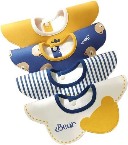 WONDERLAND Premium Cotton Drooling and Teething 360 Bibs, (Fruit Series, 4/6-Pack) in Saudi Arabia