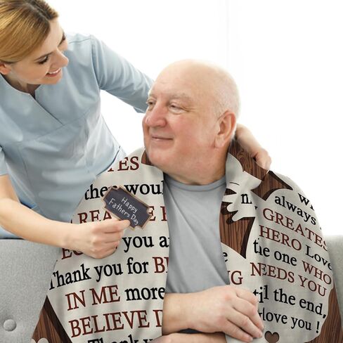 Gift for Dad from Daughter Son Flannel Throw Blanket, for Daddy, Birthday Ideas, Best Dad Ever Present for Men, Soft Farmhouse Bedding Sofa Blankets 50 x 60 in in Saudi Arabia