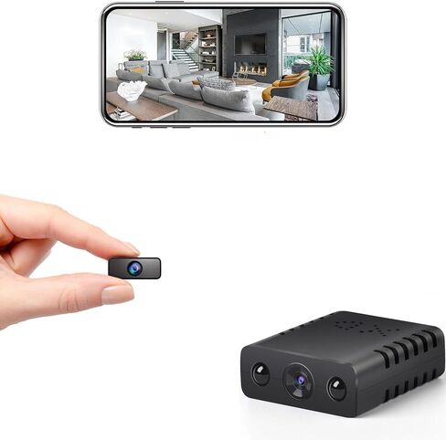 New Mini WiFi Security Camera, Black, 1080P HD Indoor Surveillance Camera with Night Vision, Motion Detection, App Control, Loop Recording for Baby Monitoring in Saudi Arabia