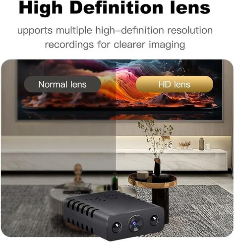 New Mini WiFi Security Camera, Black, 1080P HD Indoor Surveillance Camera with Night Vision, Motion Detection, App Control, Loop Recording for Baby Monitoring in Saudi Arabia