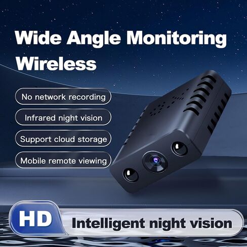 New Mini WiFi Security Camera, Black, 1080P HD Indoor Surveillance Camera with Night Vision, Motion Detection, App Control, Loop Recording for Baby Monitoring in Saudi Arabia
