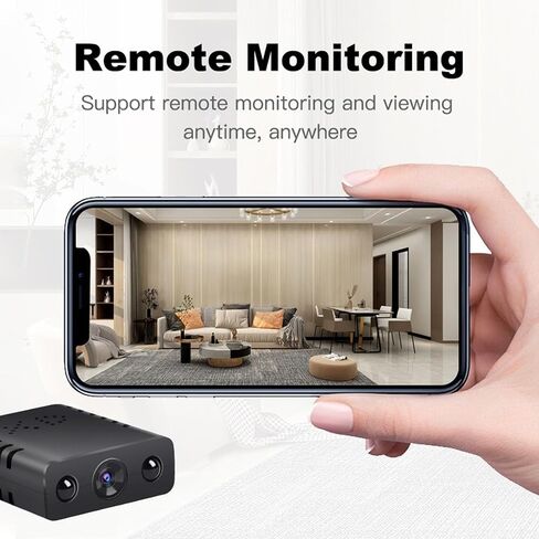 New Mini WiFi Security Camera, Black, 1080P HD Indoor Surveillance Camera with Night Vision, Motion Detection, App Control, Loop Recording for Baby Monitoring in Saudi Arabia