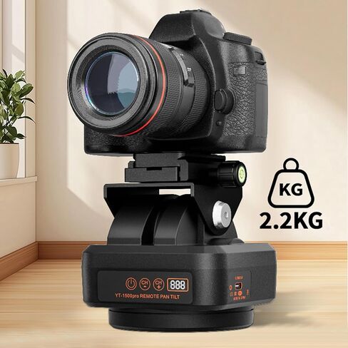 رأس بانورامي دوار YT-1500pro، رأس إمالة للتحكم عن بعد يدور بمحرك 360 درجة، مثبت رأس حامل ثلاثي للفيديو للهواتف الذكية وكاميرات DSLR in Kuwait