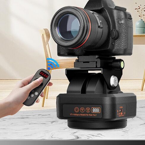 رأس بانورامي دوار YT-1500pro، رأس إمالة للتحكم عن بعد يدور بمحرك 360 درجة، مثبت رأس حامل ثلاثي للفيديو للهواتف الذكية وكاميرات DSLR in Kuwait