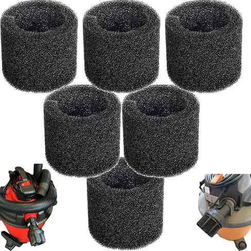 Muffler Foam Wet Filter Replacement part:CMXZVBE38660， 2-1/2 inch Wet/Dry Vac - 2 Inch Universal Fit, High-Density Foam for Vacuum Muffler Diffuser, for Shop Vac, Workshop Vacuum【6 pack】 in Saudi Arabia