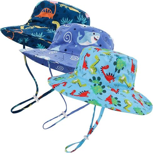 Baby Sun Hat UPF 50+ Mesh Liner Toddler Bucket Hats Summer Swim Fishing Cap for Girls Boys in Saudi Arabia