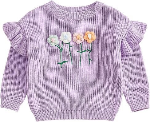 Infant Baby Girl Boy Sweater Baby Crewneck Pullover Sweater Toddler Girl Knit Sweatshirt Warm Fall Winter Clothes in Saudi Arabia