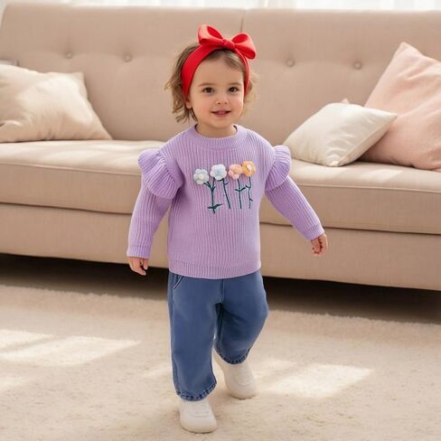 Infant Baby Girl Boy Sweater Baby Crewneck Pullover Sweater Toddler Girl Knit Sweatshirt Warm Fall Winter Clothes in Saudi Arabia
