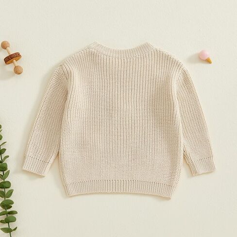 Infant Baby Girl Boy Sweater Baby Crewneck Pullover Sweater Toddler Girl Knit Sweatshirt Warm Fall Winter Clothes in Saudi Arabia