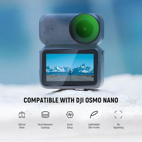 NEEWER Black Diffusion 1/4 Filter Compatible with DJI Osmo Nano, Screw On Action Camera Lens Filter Multicoated Optical Glass Photography Accessories with Tempered Glass Screen Protector in Saudi Arabia