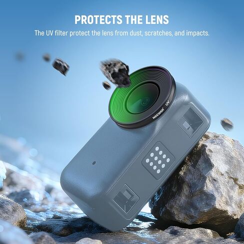 NEEWER Black Diffusion 1/4 Filter Compatible with DJI Osmo Nano, Screw On Action Camera Lens Filter Multicoated Optical Glass Photography Accessories with Tempered Glass Screen Protector in Saudi Arabia