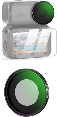NEEWER Black Diffusion 1/4 Filter Compatible with DJI Osmo Nano, Screw On Action Camera Lens Filter Multicoated Optical Glass Photography Accessories with Tempered Glass Screen Protector in Saudi Arabia