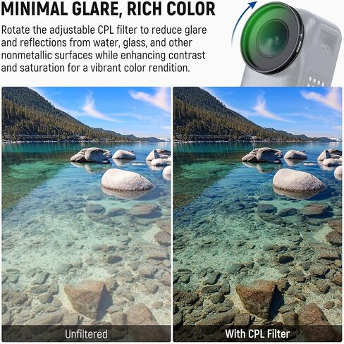 NEEWER Black Diffusion 1/4 Filter Compatible with DJI Osmo Nano, Screw On Action Camera Lens Filter Multicoated Optical Glass Photography Accessories with Tempered Glass Screen Protector in Saudi Arabia