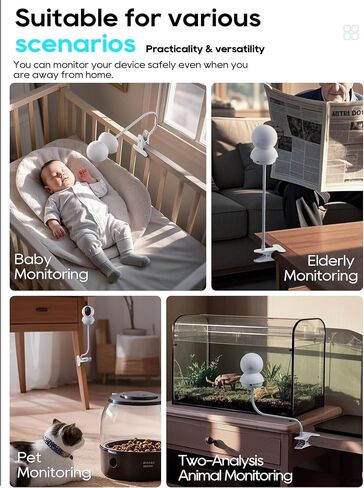 Baby Monitor Mount - Universal Adjustable Baby Camera Clip Mount for Nanit, Hello Baby, Nanit Pro, Kasa & Most Baby Monitors, Attaches to Crib Cot Shelves or Furniture in Saudi Arabia