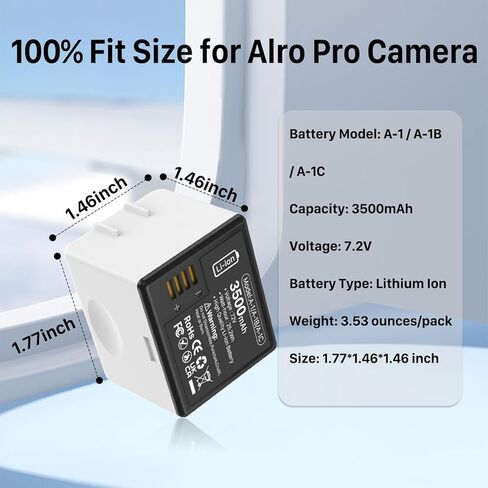 قطعتان من البطاريات القابلة لإعادة الشحن لـ Arlo Pro/Pro 2 مع محطة شحن، بطارية بديلة ليثيوم أيون فائقة السعة 3500 مللي أمبير في الساعة متوافقة مع VMC4030 VM4230 VM4430 VM4530 VMA4400 VM4230 VMS4120 in Kuwait