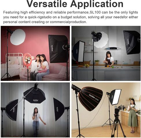 Godox SL100D 100W LED Video Light 5600K Continuous Lighting White Version, CRI≥96 TLCI≥97, 8 FX Lighting Effects,Godox SL100 D Bowens Mount Studio Light for Video Shooting, Photography (Godox SL100D) in Saudi Arabia