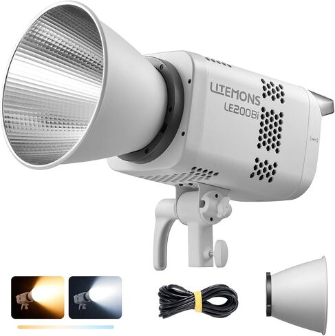 Godox LE200Bi 220W Bicolor LED Video Light, 57700Lux@1M with APP Control, 2800K-6500K CRI98+ Studio Bright Light with 11 FX Effects, 0-100% Brightness Bowens Mount LED in Saudi Arabia