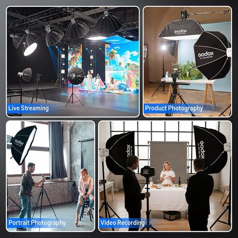 Godox LE200Bi 220W Bicolor LED Video Light, 57700Lux@1M with APP Control, 2800K-6500K CRI98+ Studio Bright Light with 11 FX Effects, 0-100% Brightness Bowens Mount LED in Saudi Arabia