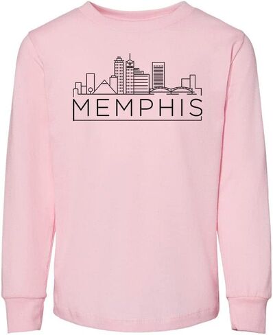 تي شيرت Skyline Memphis Tennessee للأطفال الصغار بأكمام طويلة in Saudi Arabia