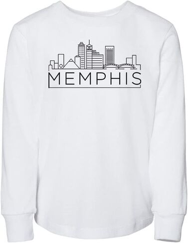 تي شيرت Skyline Memphis Tennessee للأطفال الصغار بأكمام طويلة in Saudi Arabia