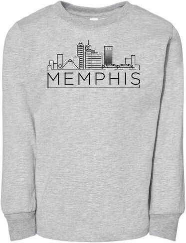 تي شيرت Skyline Memphis Tennessee للأطفال الصغار بأكمام طويلة in Saudi Arabia