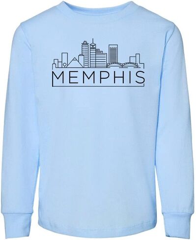 تي شيرت Skyline Memphis Tennessee للأطفال الصغار بأكمام طويلة in Saudi Arabia