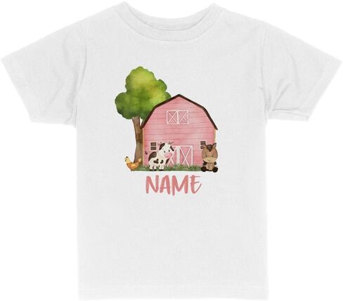 Watercolor Farm Custom Name Personalized Toddler Kids T-Shirt in Saudi Arabia