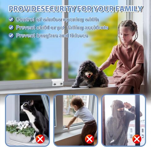 Sliding Window Locks,for Horizontal Sliding Windows,Window Security Lock with Key,Adjustable Aluminum Easv to Install Window Stopper,Window Locks for Up and Down Windows (10 Sets Silver) in Saudi Arabia