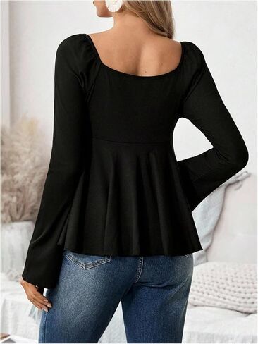 MakeMeChic Women's Maternity Tee Tops Sweetheart Ruched Drawstring Ruffle Long Sleeve T Shirt in Saudi Arabia