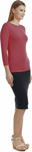 ESTEEZ Womens 3/4 Sleeve Cotton Snug Fit High Neck Base Layering T-Shirt in Saudi Arabia