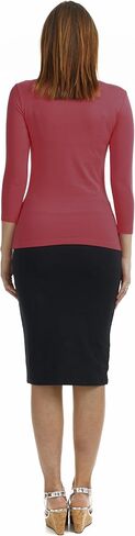 ESTEEZ Womens 3/4 Sleeve Cotton Snug Fit High Neck Base Layering T-Shirt in Saudi Arabia