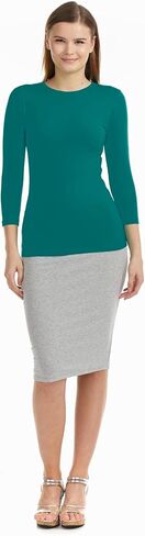 ESTEEZ Womens 3/4 Sleeve Cotton Snug Fit High Neck Base Layering T-Shirt in Saudi Arabia