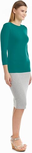 ESTEEZ Womens 3/4 Sleeve Cotton Snug Fit High Neck Base Layering T-Shirt in Saudi Arabia