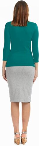 ESTEEZ Womens 3/4 Sleeve Cotton Snug Fit High Neck Base Layering T-Shirt in Saudi Arabia