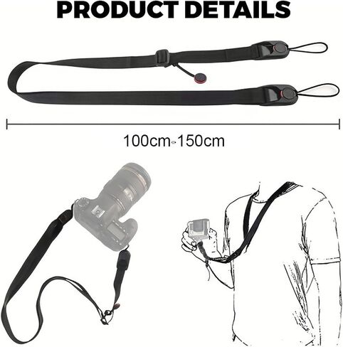Adjustable Camera Shoulder Strap for DSLR, Quick-Release Neck Band, Washable & Durable for Photography in Saudi Arabia
