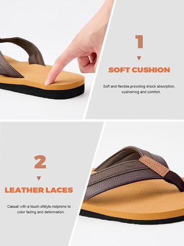 Men's Flip Flop Sandals Arch Support Yoga Mat Beach Sandals Slip On Walking Slides Slippers in Saudi Arabia
