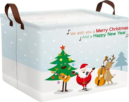 Large Christmas Holiday Baskets for Gifts Empty Cute Women Families Collapsible Storage Bin (Red Gnome Blue Flower) in Saudi Arabia
