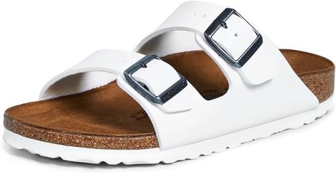 صنادل أريزونا النسائية من Birkenstock - ضيق، أبيض/أبيض، 9 متوسط ​​أمريكي in Saudi Arabia