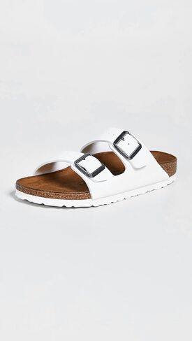 صنادل أريزونا النسائية من Birkenstock - ضيق، أبيض/أبيض، 9 متوسط ​​أمريكي in Saudi Arabia