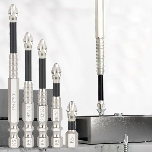 5 PCS Phillips Bit Set, Screwdriver Drill Bit Set, S2 Steel PH2 Impact Driver Accessories for DIY Furniture,Repair Tools in Saudi Arabia