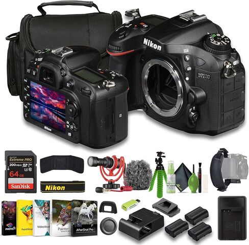 Nikon D7200 24.2MP DX-Format Digital SLR Camera | Built-in Wi-Fi, Full HD 1080p Video, 51-Point Autofocus System + 2X EN-EL15C Battery + External Charger + 64GB Card + Card Reader + More in Saudi Arabia