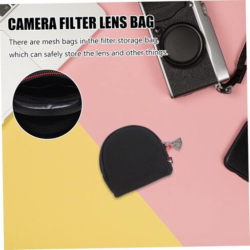 ARTIBETTER Neoprene Camera Lens Filter Pouch with Zipper Protective Case for Outdoor Photography Accessories Storage and Portable Carrying Bag in Saudi Arabia