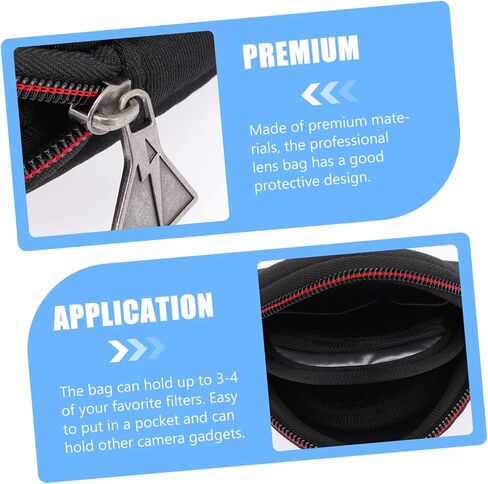 Neoprene Round Filter Pouch Camera Lens Organizer with Mesh Storage Bag Portable Lightweight Protective Case for Outdoor Photography Accessories in Saudi Arabia