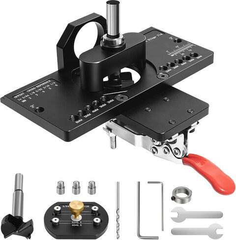 Professional 35mm Concealed Hinge Jig,Quick-Clamp for Fast Setup + Vacuum Adapter for Dust-Free Work,All-in-One Tool for Effortless, Accurate Hinge Installation on Doors & Cabinets in Saudi Arabia