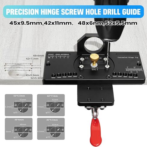 Professional 35mm Concealed Hinge Jig,Quick-Clamp for Fast Setup + Vacuum Adapter for Dust-Free Work,All-in-One Tool for Effortless, Accurate Hinge Installation on Doors & Cabinets in Saudi Arabia