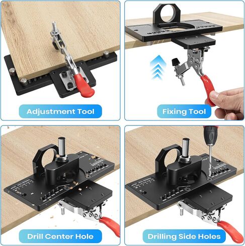 Professional 35mm Concealed Hinge Jig,Quick-Clamp for Fast Setup + Vacuum Adapter for Dust-Free Work,All-in-One Tool for Effortless, Accurate Hinge Installation on Doors & Cabinets in Saudi Arabia