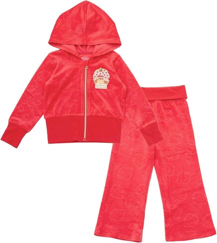 Strawberry Shortcake Velour Zip Up Hoodie and Flare Pants Outfit Set Toddler to Big Kid Sizes (4T - 10-12) in Saudi Arabia